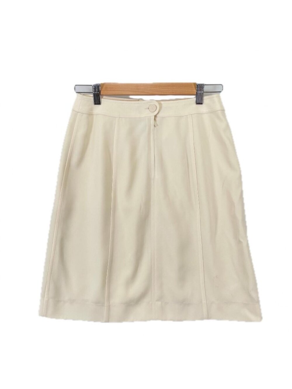 Chanel Midi Length SS Skirt Polyester White 40